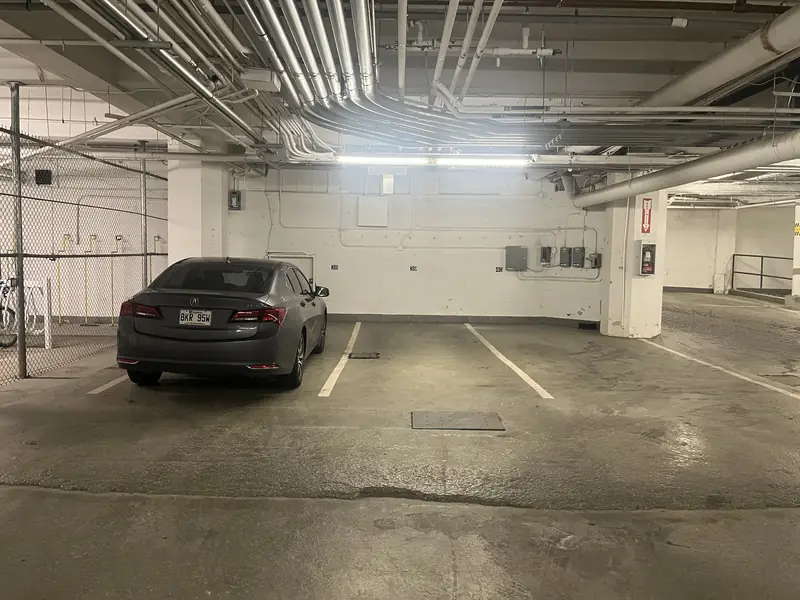 Bright, well-lit parking